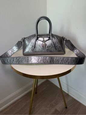 Givenchy Antigona Stretch Metallic Silver Mini